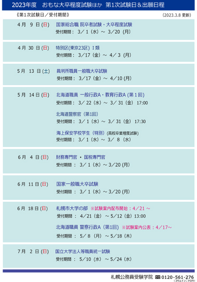 公務員試験対策予備校｜札幌公務員受験学院 [札幌・北海道]